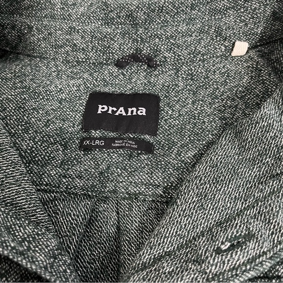 Prana Textured Long Sleeve Button Up Green 100% Organic Cotton Mens XX Large - Picture 3 of 11